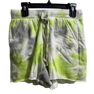 FREE PEOPLE Women's Citron/Grey Drawstring Raw-Edge Hem Pull-On Shorts‎ Sz. XS